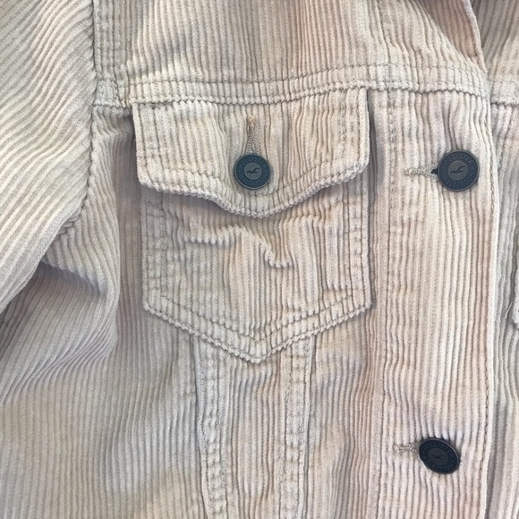 VTG Hollister corduroy jacket cropped Y2K beige button close country western S - Picture 5 of 9